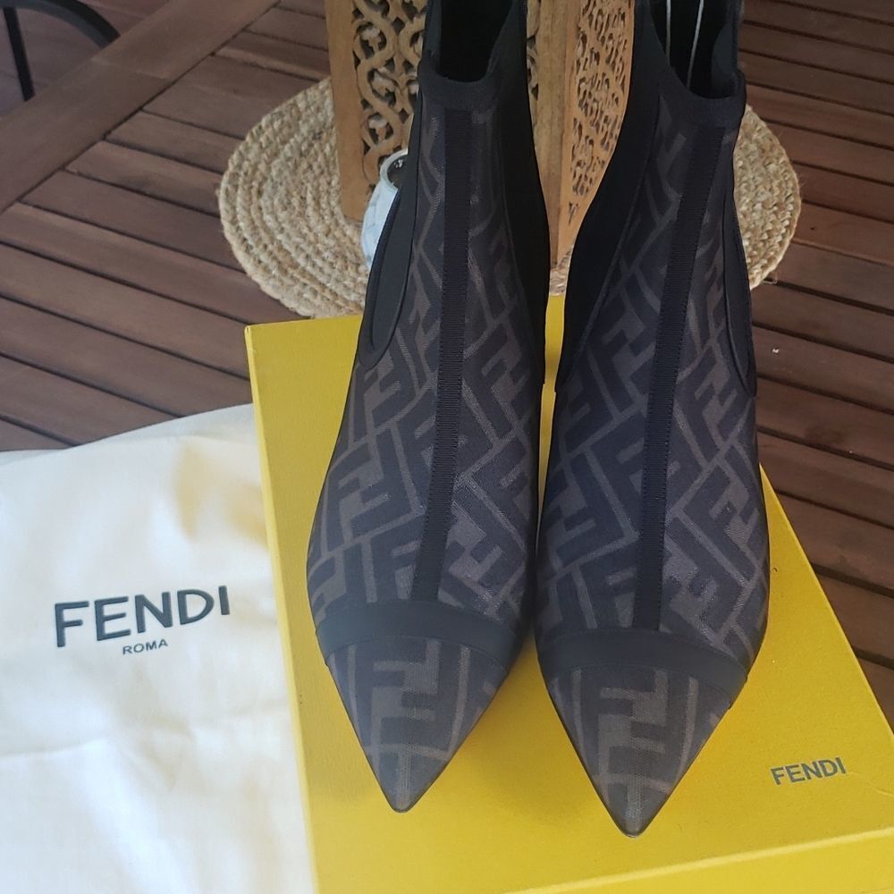 FENDI Zucca Ankle FF Monogram Boots